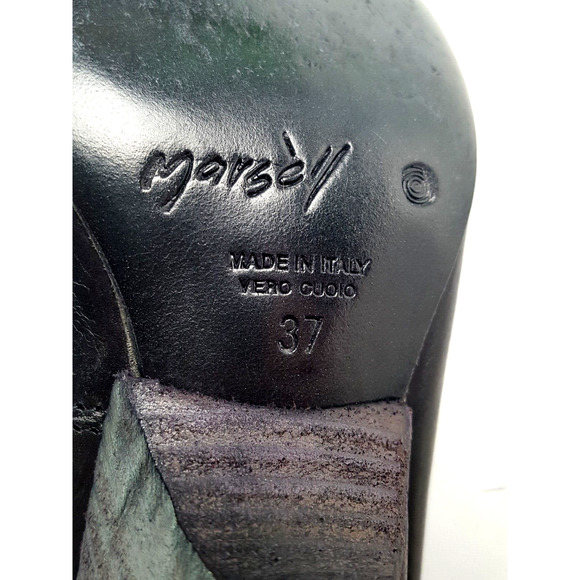 Marsèll Women's Trivellina Heeled Sandal 37, Smooth Black Leather Tapered Heel - Picture 13 of 13